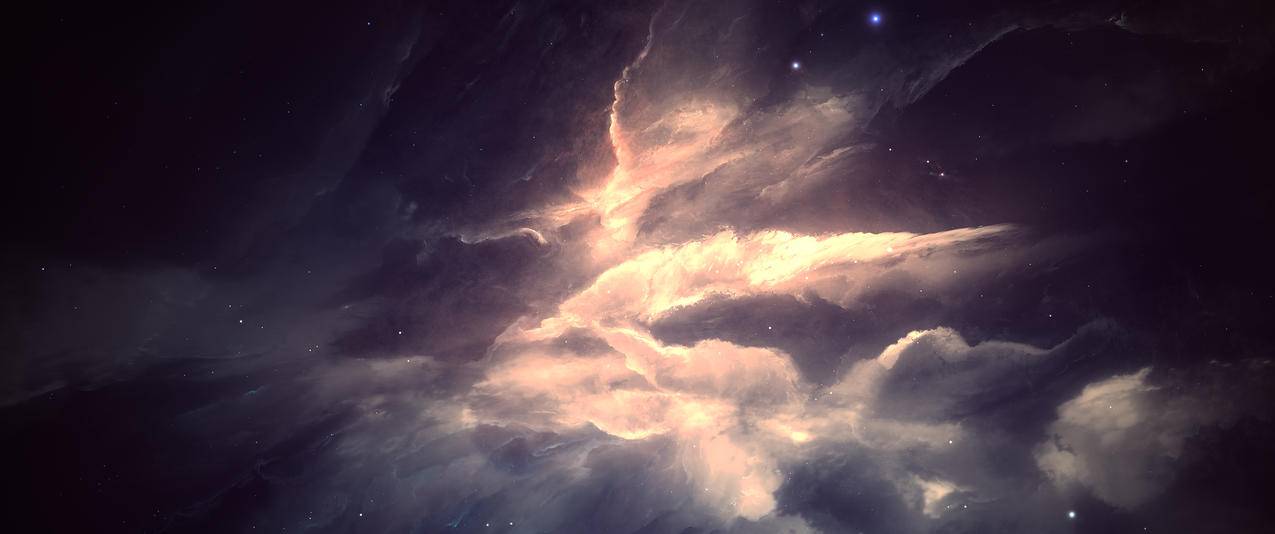 神秘星云带鱼屏高清壁纸