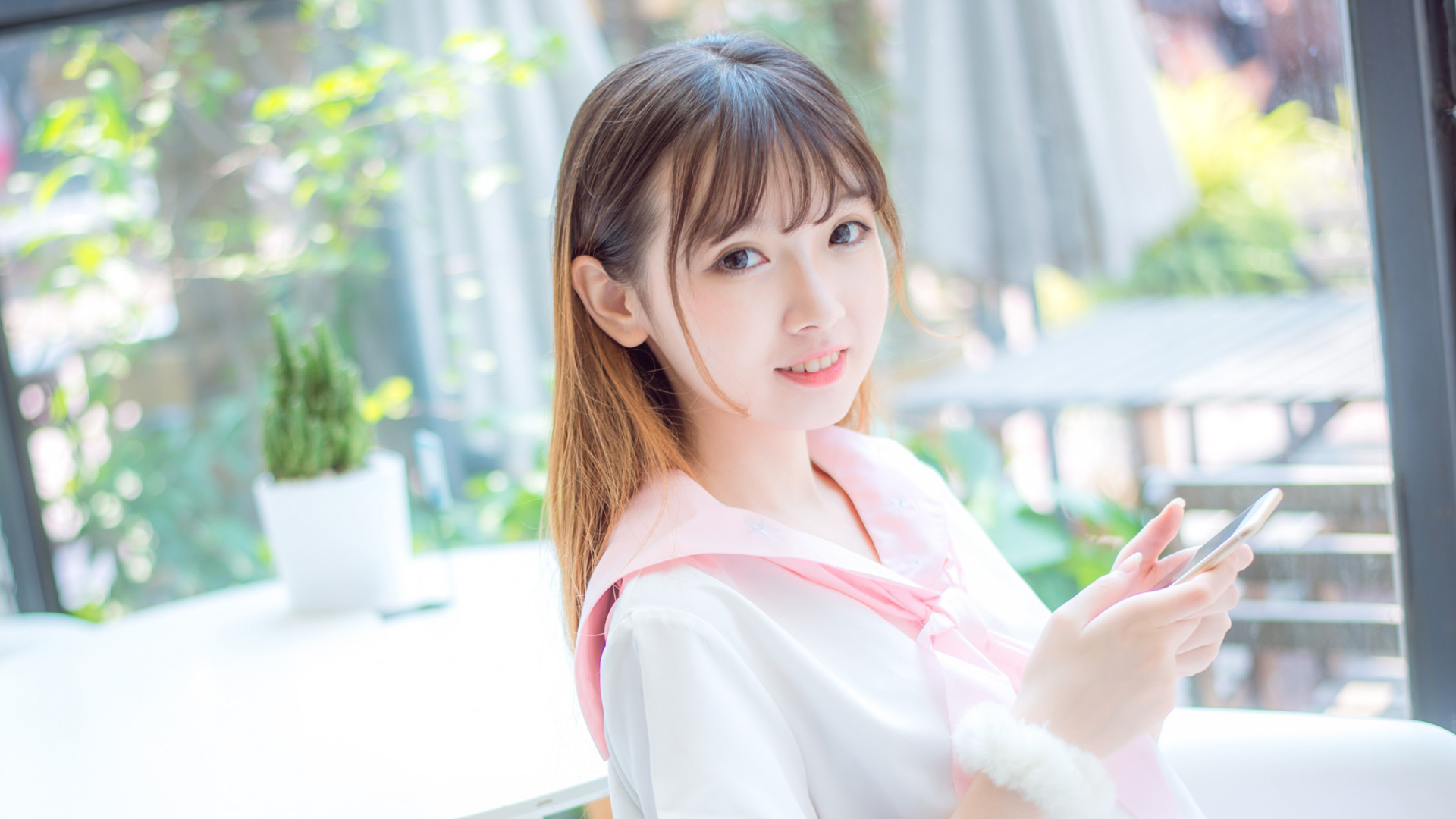 清秀佳人，可爱清纯美女，桌面高清壁纸