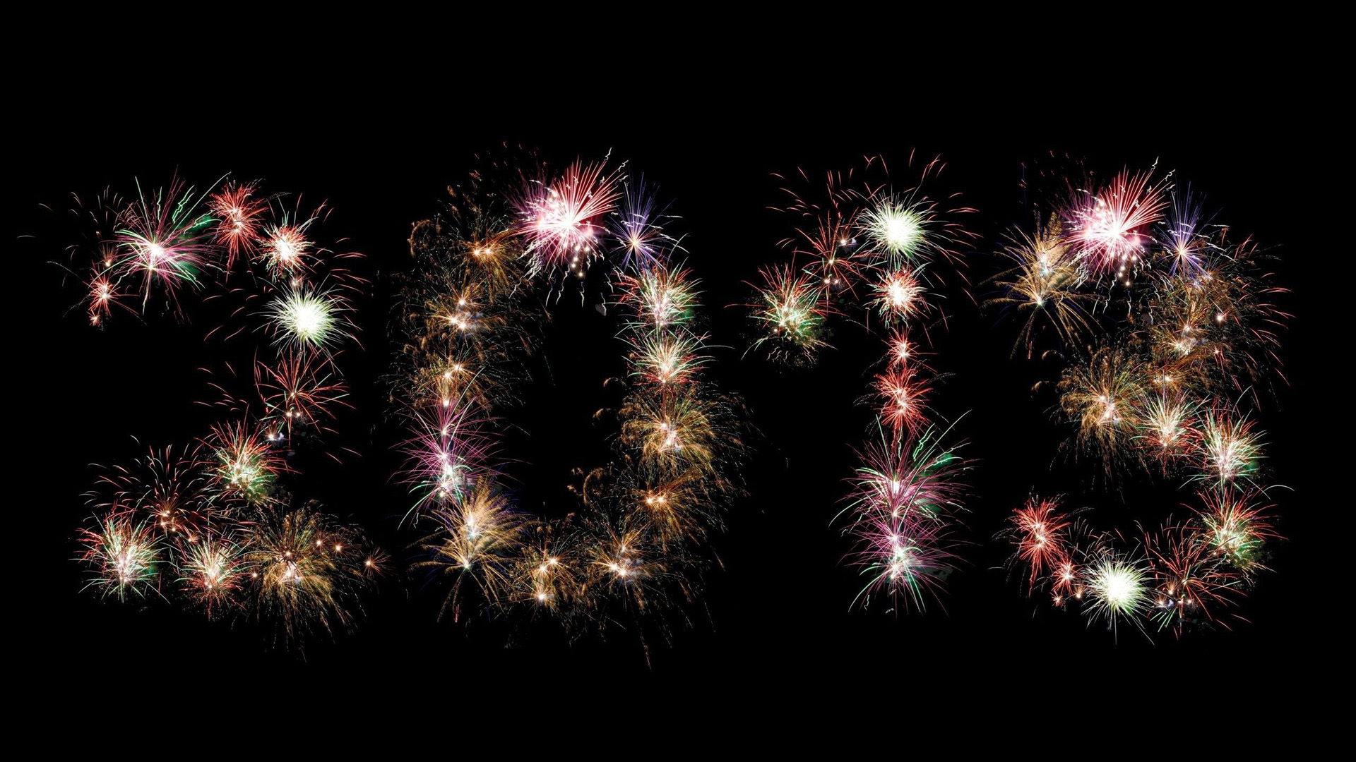 好看的2013新年春节烟花夜景桌面高清壁纸