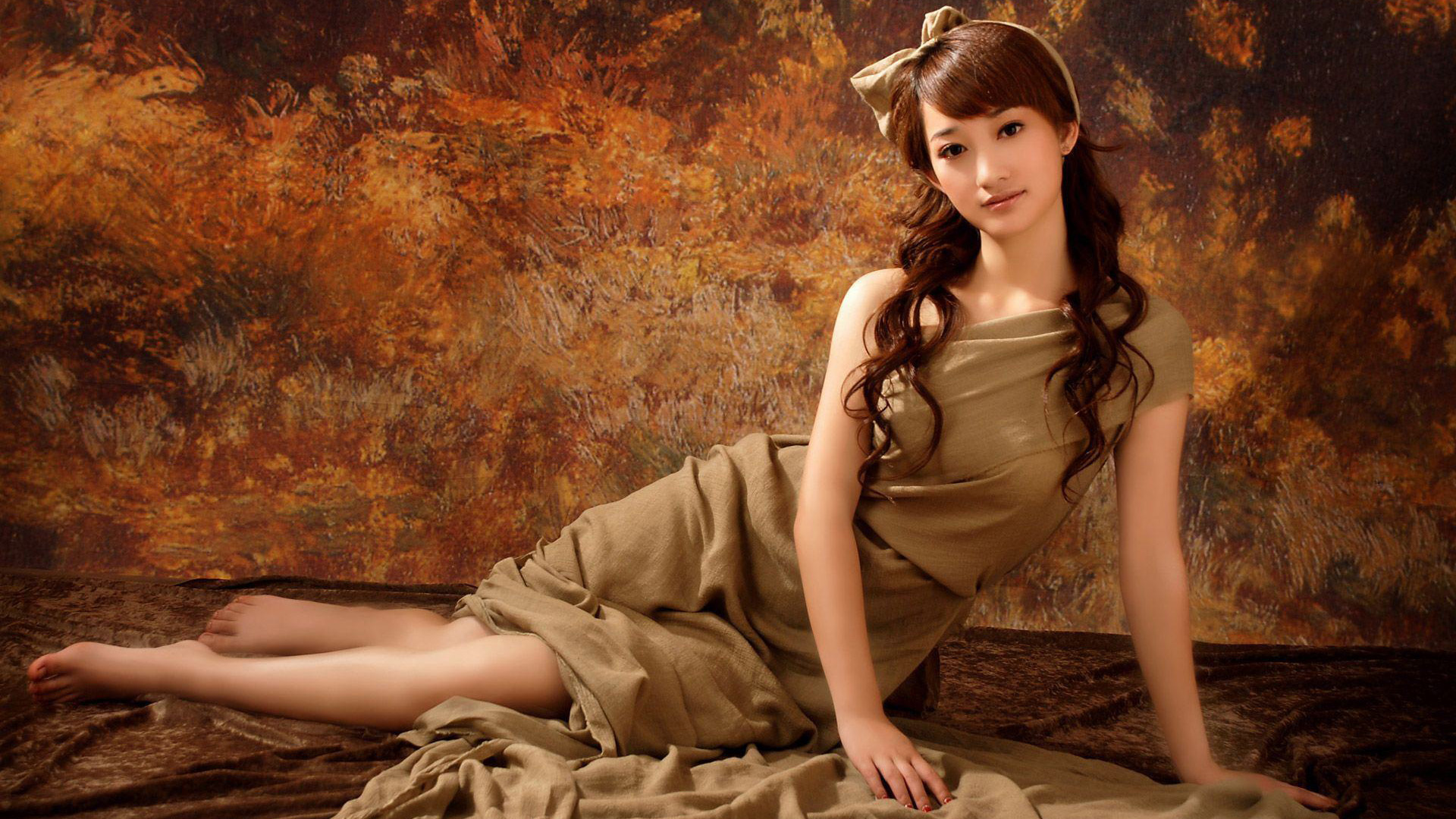 蝴蝶结美女桌面高清壁纸