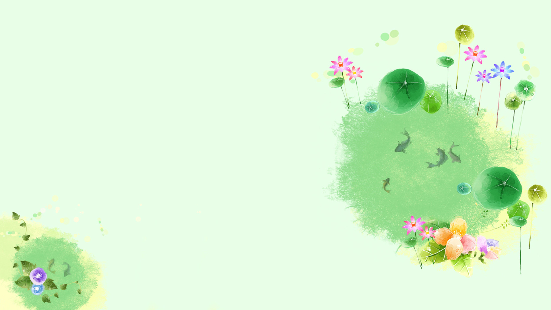 夏天绿色池塘桌面高清壁纸