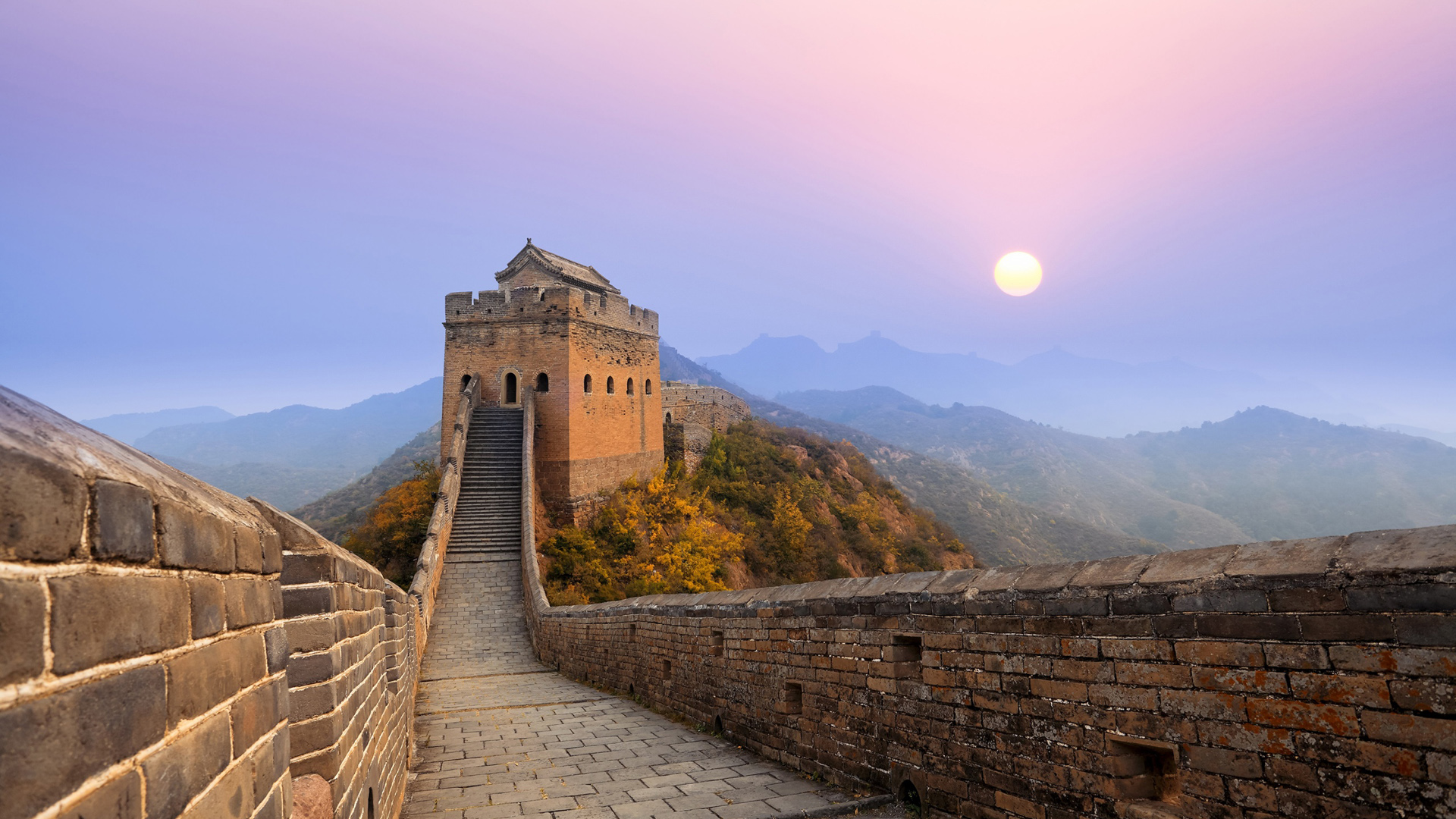 长城日出风景桌面高清壁纸
