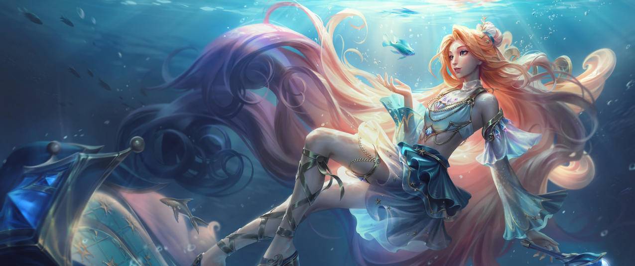 lol英雄联盟星籁歌姬 海洋之歌 至臻 萨勒芬妮3440x1440带鱼屏高清壁纸