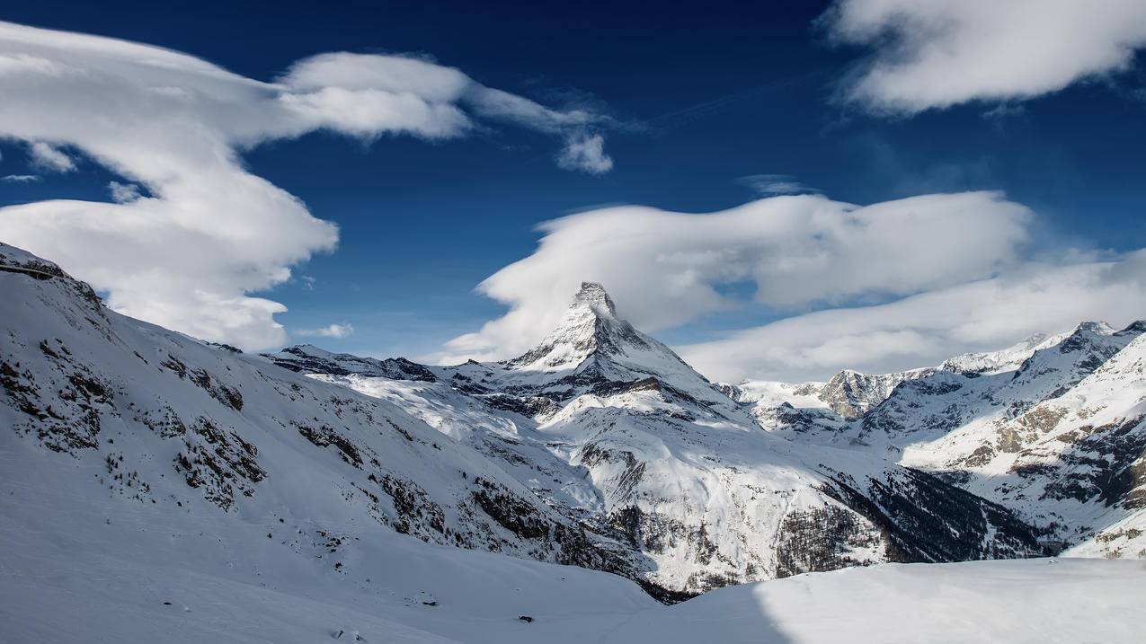 马特宏峰的雪锥风景4k高清壁纸