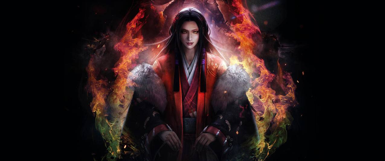 仁王美女带鱼屏高清壁纸