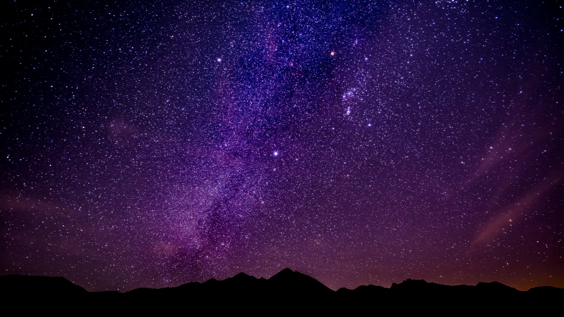 晚上,山,银河系,恒星,梦幻,美丽,自然,风景桌面高清壁纸