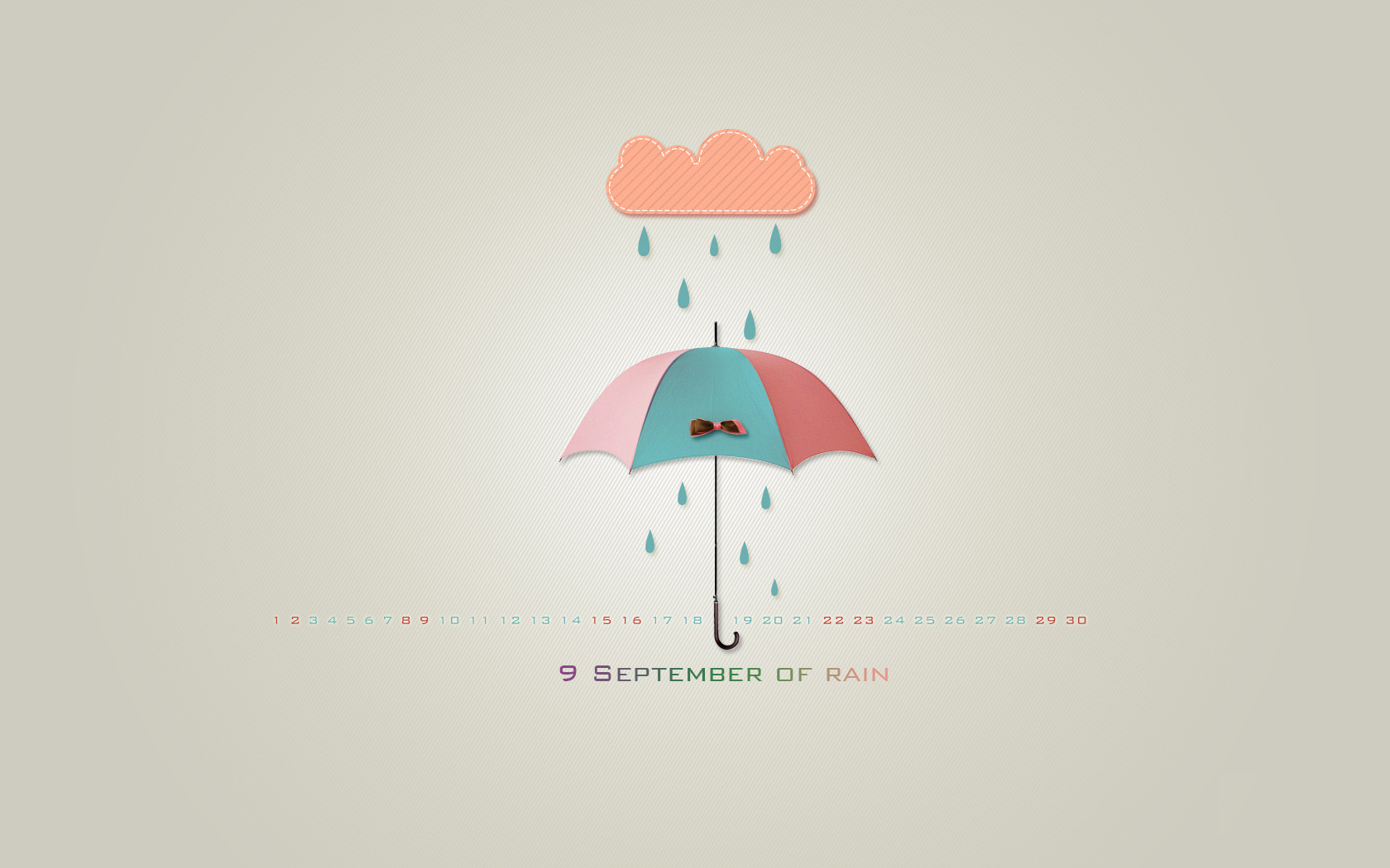 qq风尚 2012年9月月历高清壁纸 九月的雨