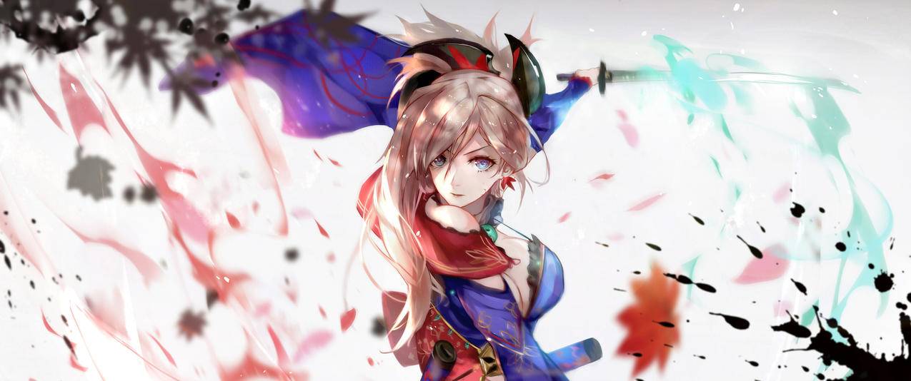 Fate宫本武藏带鱼屏高清壁纸