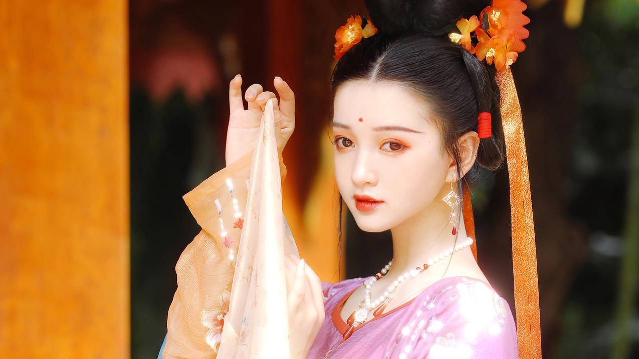 古装 俏皮 清纯 少女 美女 4k电脑高清壁纸