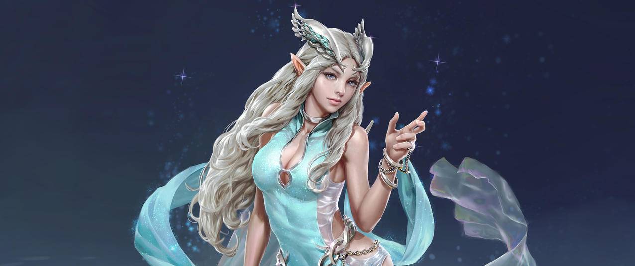 精灵魔术师带鱼屏高清壁纸
