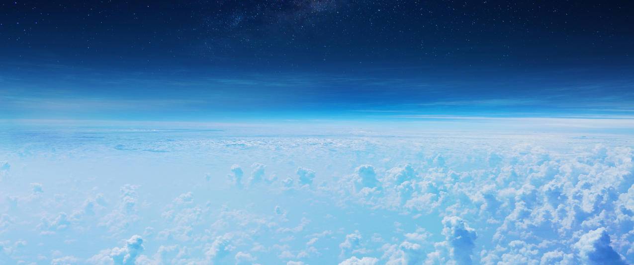 天空云层带鱼屏高清壁纸