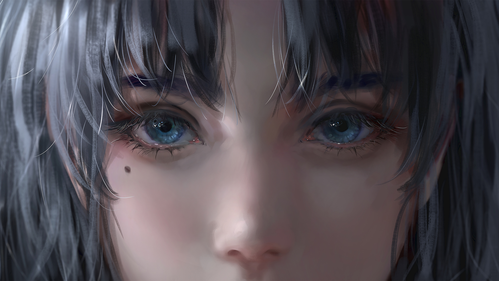 少女 脸 眼睛 鼻子 厚涂画精选动漫人物高清壁纸